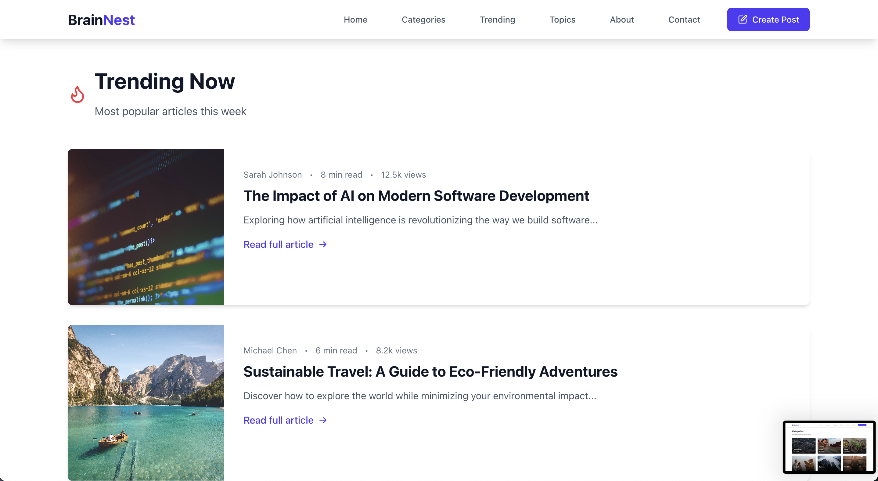 BrainNest - Blog Platform — 4